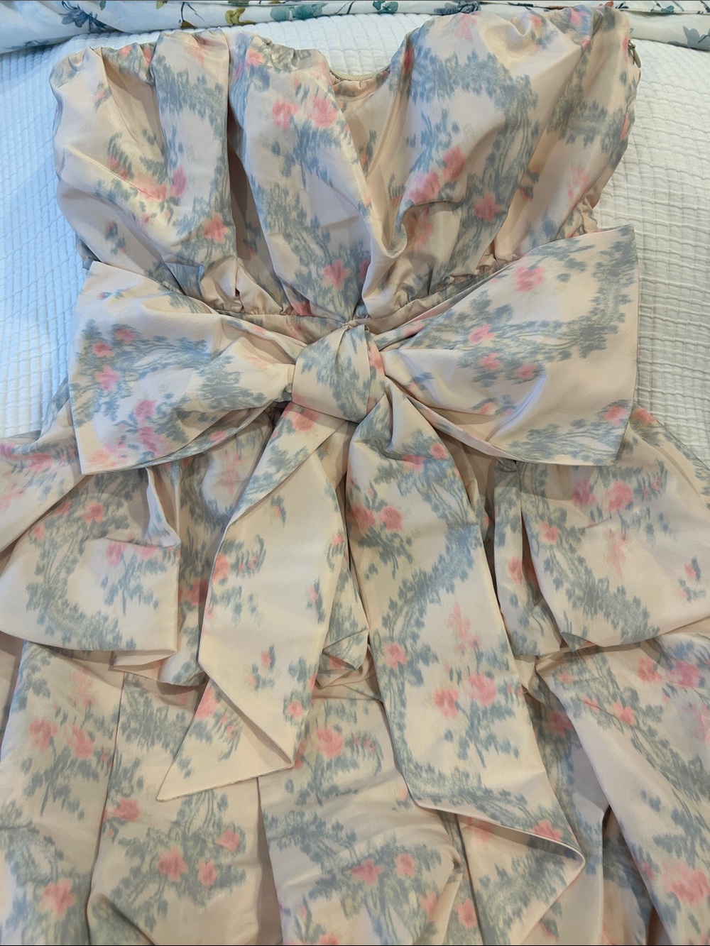 LoveShackFancy Pastel Pink & Light Blue Floral Dress - Picture 5 of 11